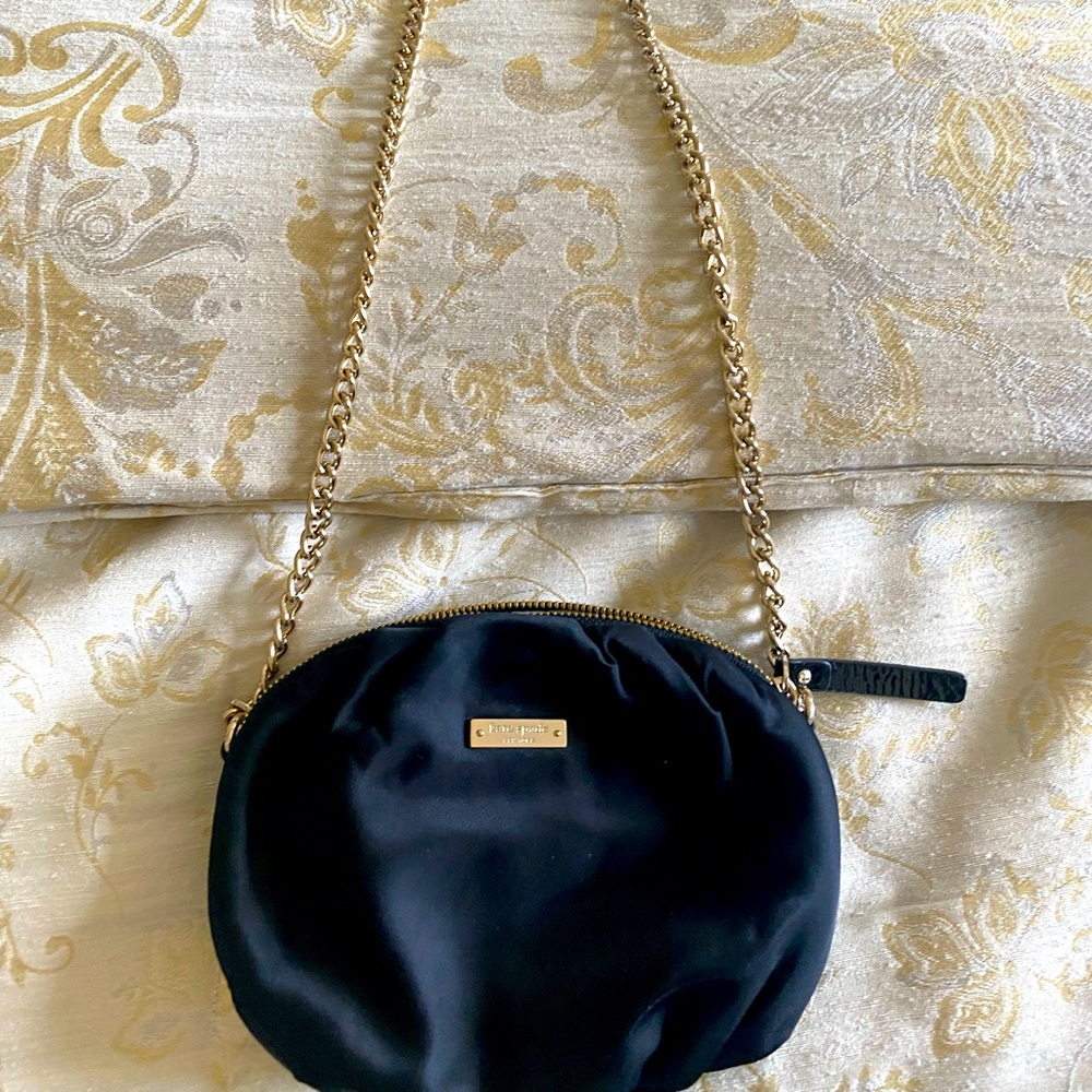 Black Nylon chain strap Kate Spade crossbody purse